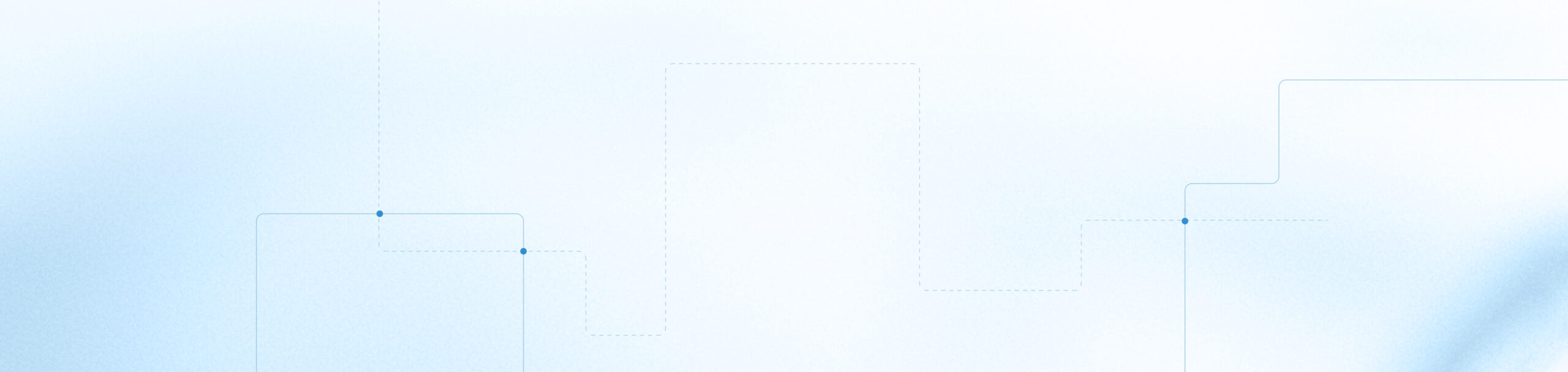 A minimalistic background with a light blue gradient and faint dotted lines forming angular patterns, connecting small blue dots at some intersections. The overall design has a subtle, abstract geometric feel.